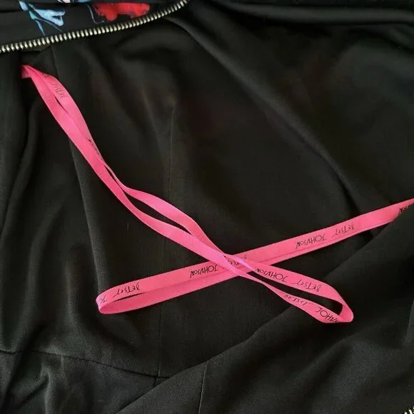 Betsey Johnson Sz 6 Black Floral Midi Bodycon Career Dress Office Siren Party - Picture 13 of 14